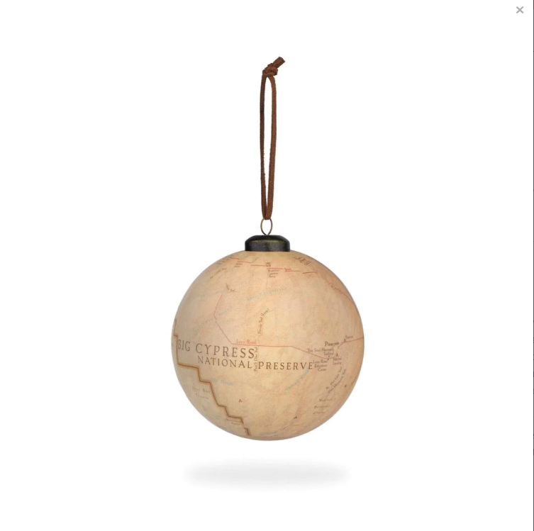 Big Cypress Map Ornament - Globe