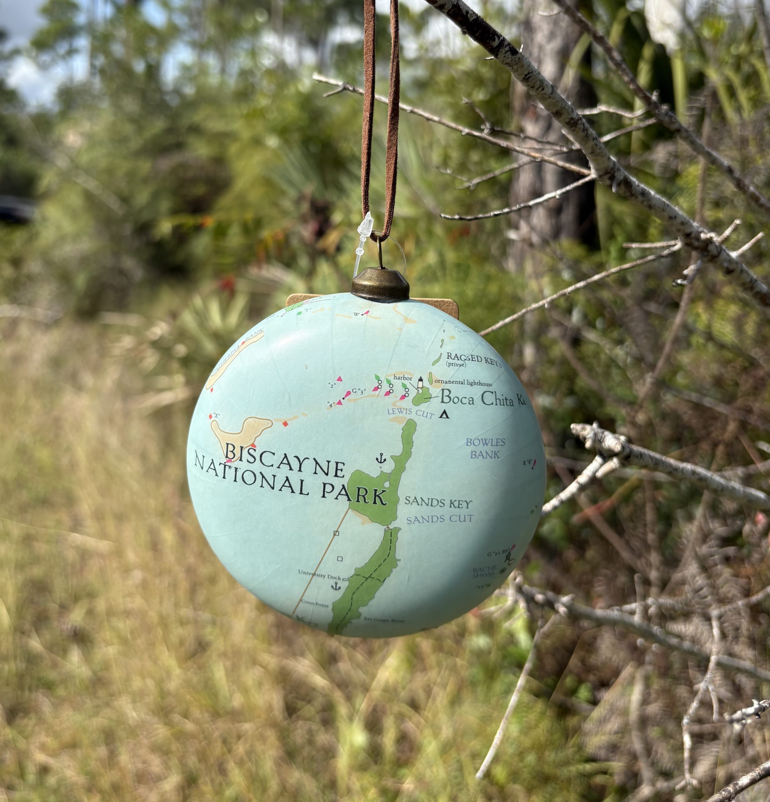 Biscayne Map Ornament- Flat